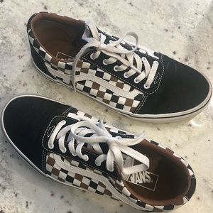 Vans black and brown canvas shoes